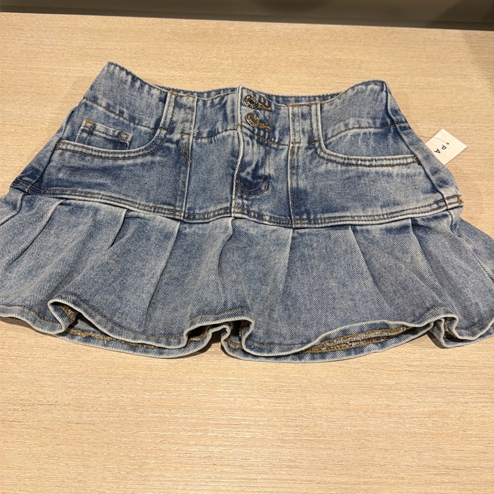 Pacsun, size 22, denim ruffle skirt
